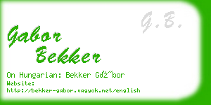 gabor bekker business card